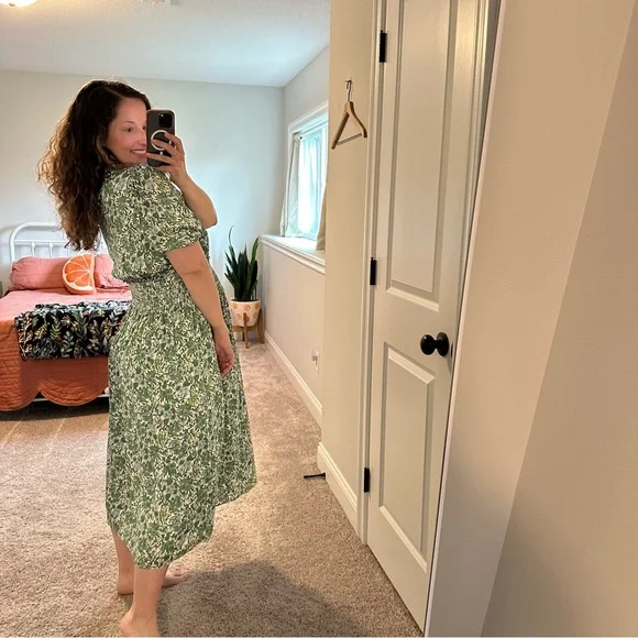 NWT J. Crew Green Blue Floral Maxi Dress Medium - Picture 6 of 15